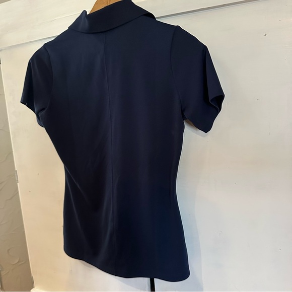 NWT Nike Dark Blue Women's 1/4 Button Down Collared  Short Sleeve Dri Fit Shirt - Picture 13 of 16